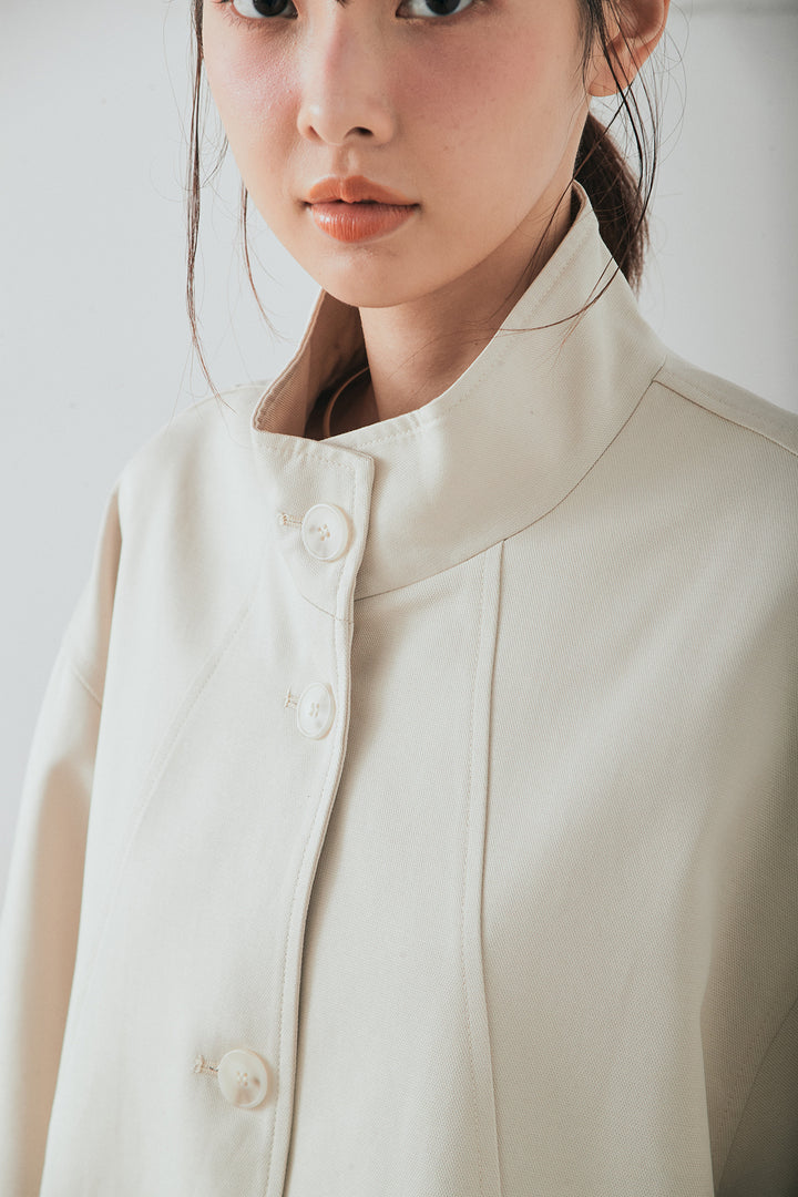 [SET]袖折り返しレースデザインアウター+ニュアンス柄サテンスカート(2set)