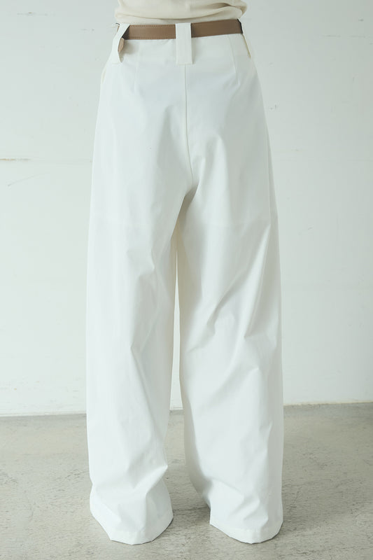 【着回しセット】[SET]リサイクルポリニュアンス釦カーデ+立体フラワー刺繍レースシャツ+ベルトループデザインハイウエストタックパンツ(3set)