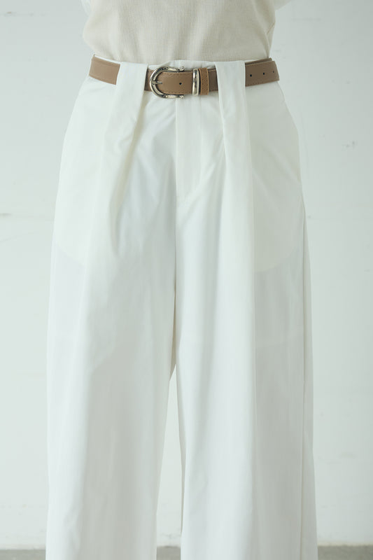 【着回しセット】[SET]リサイクルポリニュアンス釦カーデ+立体フラワー刺繍レースシャツ+ベルトループデザインハイウエストタックパンツ(3set)