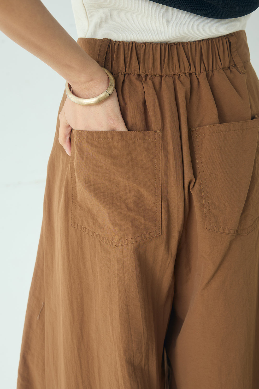 [SET]立体フラワー刺繍レースシャツ+ベルトループデザインハイウエストタックパンツ(2set)