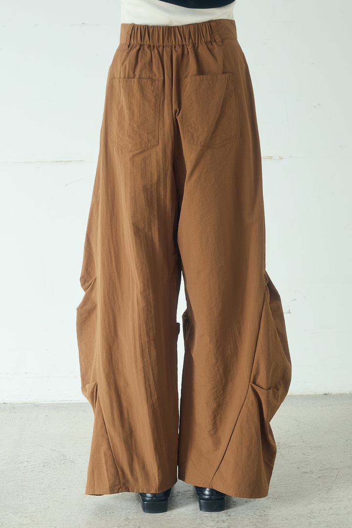 [SET]立体フラワー刺繍レースシャツ+ベルトループデザインハイウエストタックパンツ(2set)