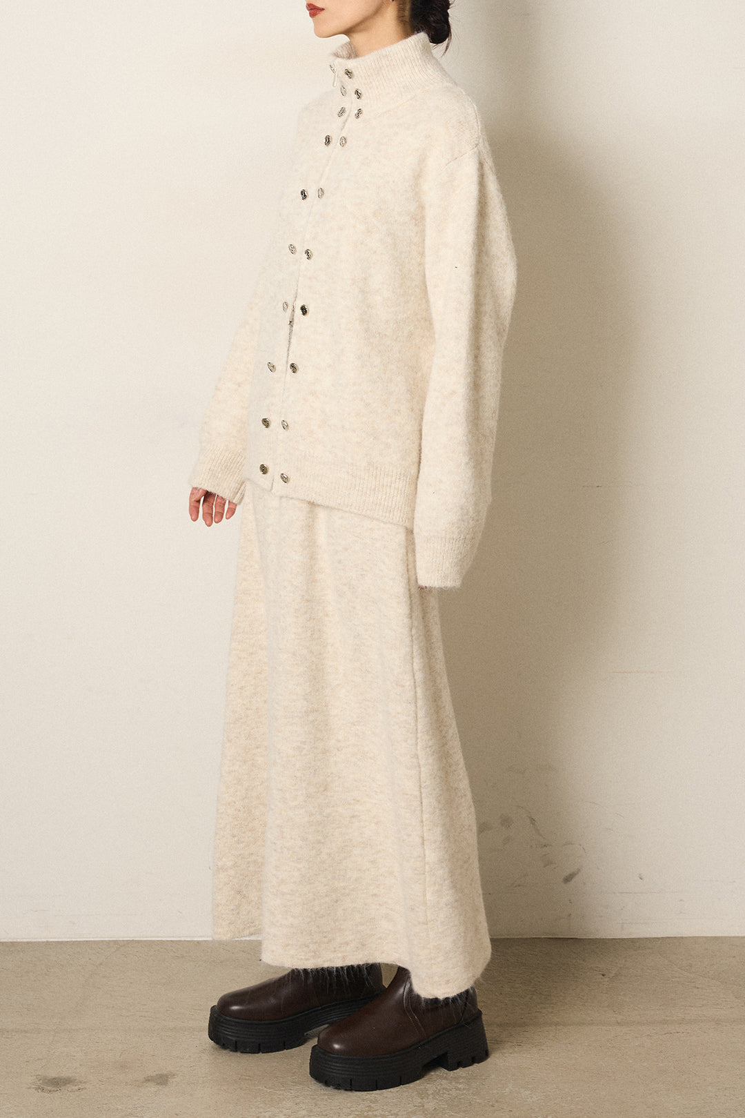 [SET]ハイネックメタルプレートニットスカートSETUP