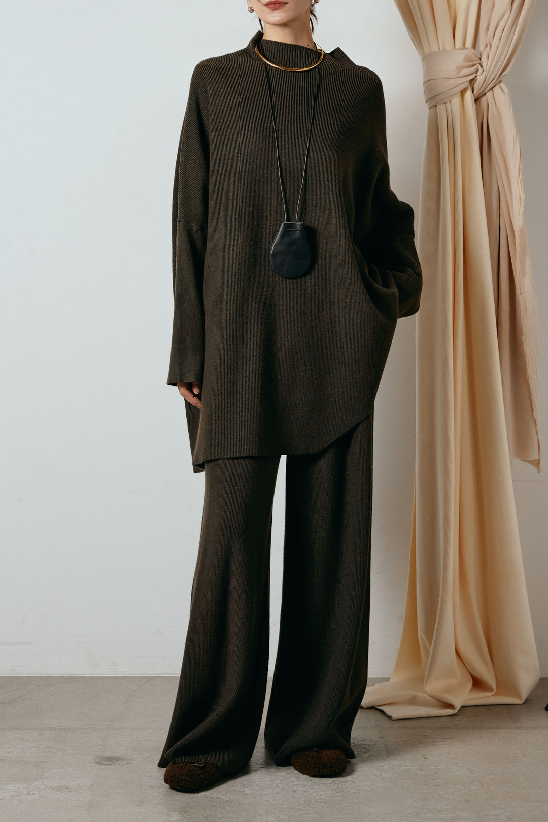 [SET]ポンチョシルエットニットSETUP