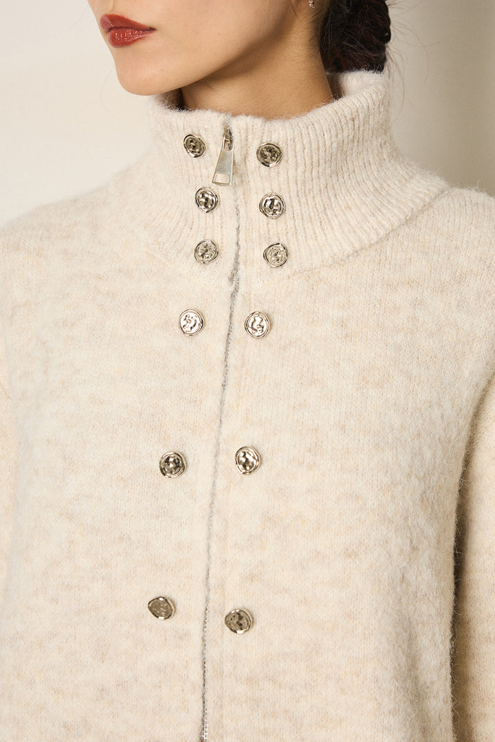 [SET]ハイネックメタルプレートニットスカートSETUP