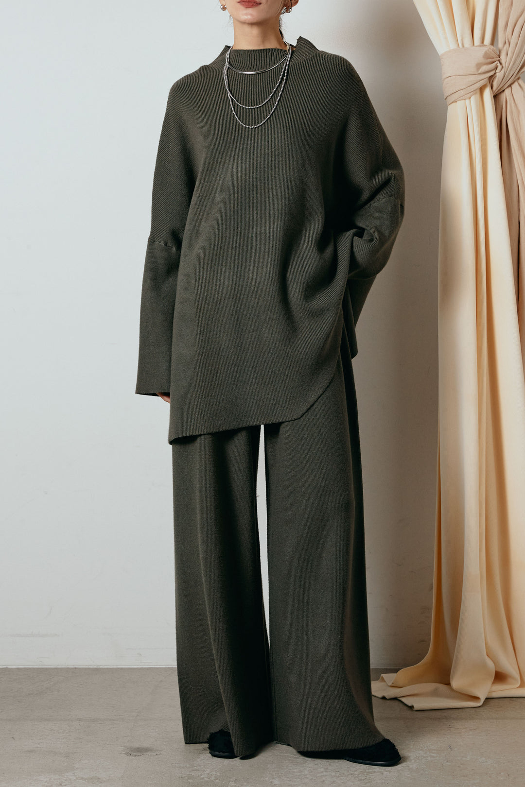 [SET]ポンチョシルエットニットSETUP