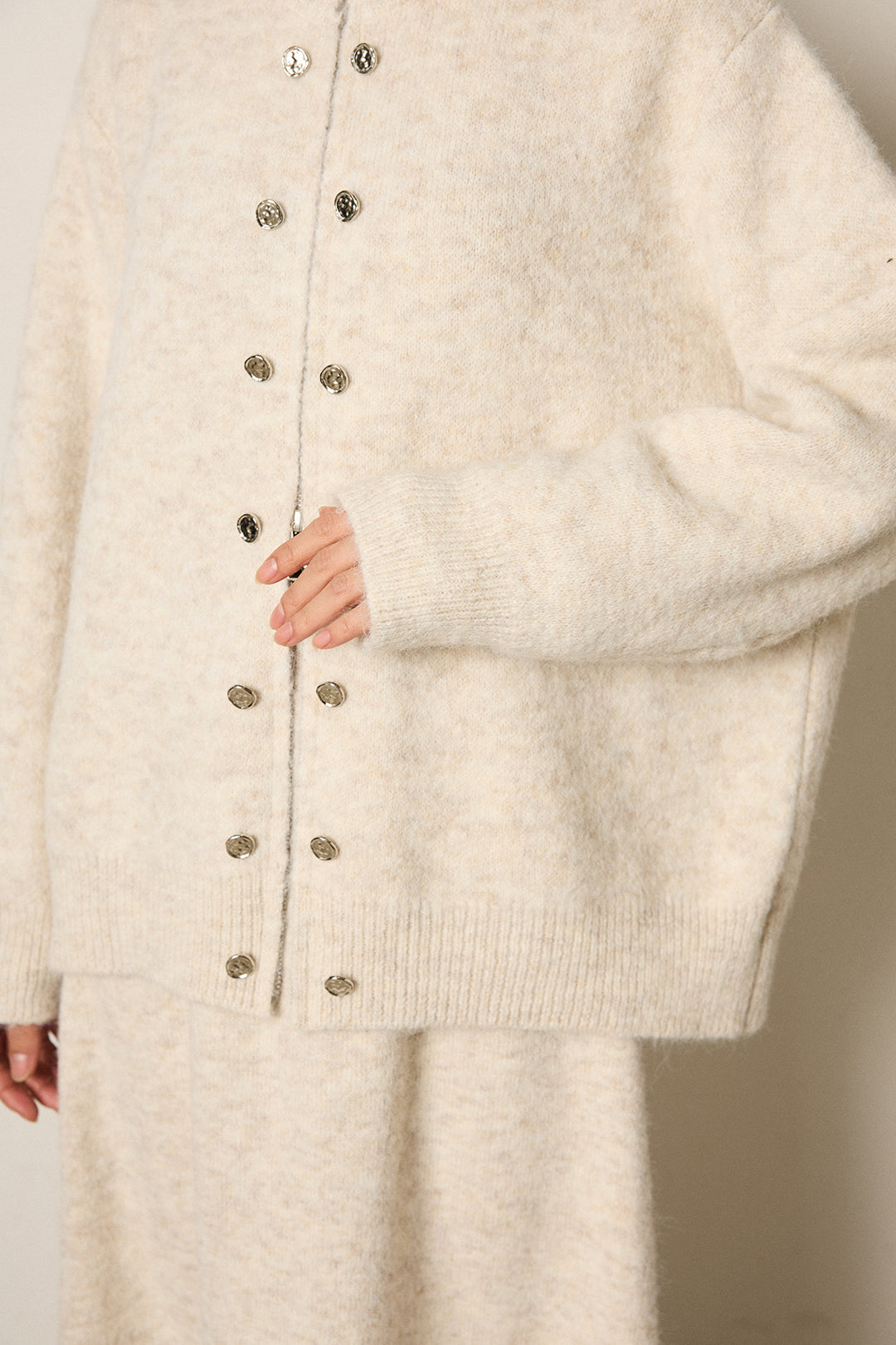 [SET]ハイネックメタルプレートニットスカートSETUP