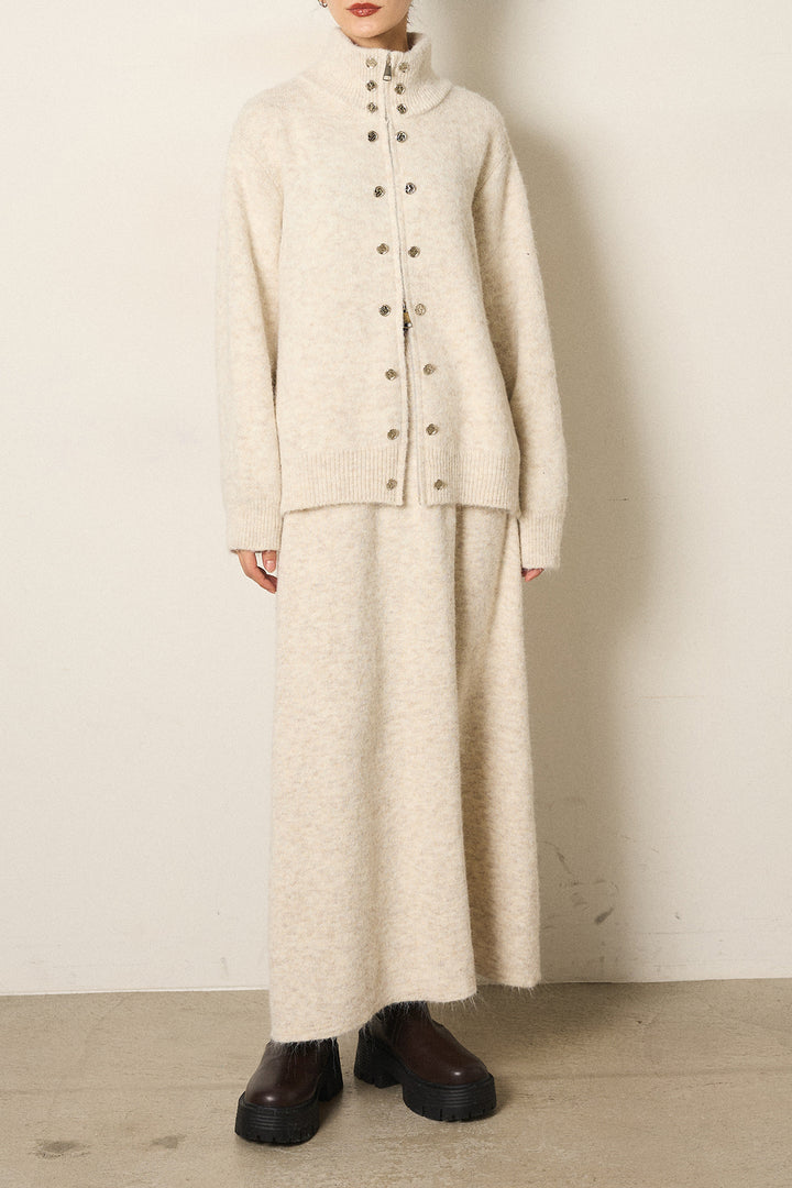 [SET]ハイネックメタルプレートニットスカートSETUP