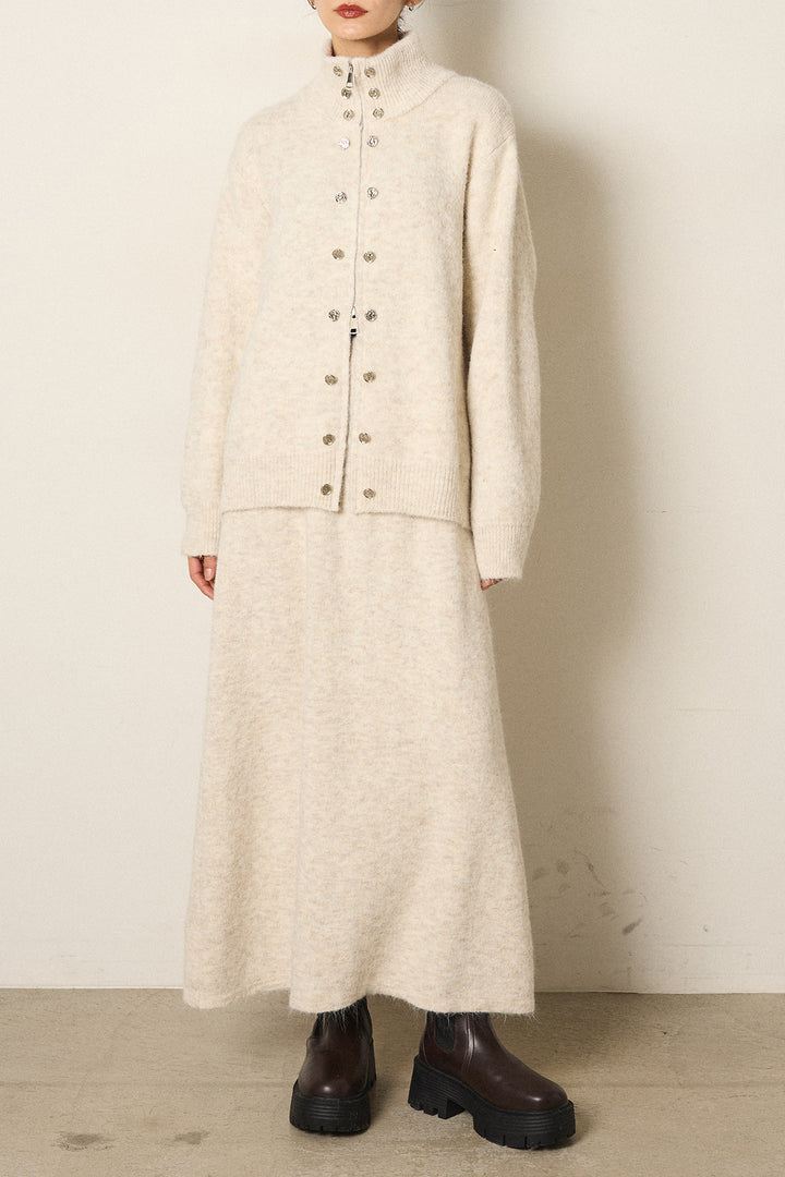 [SET]ハイネックメタルプレートニットスカートSETUP