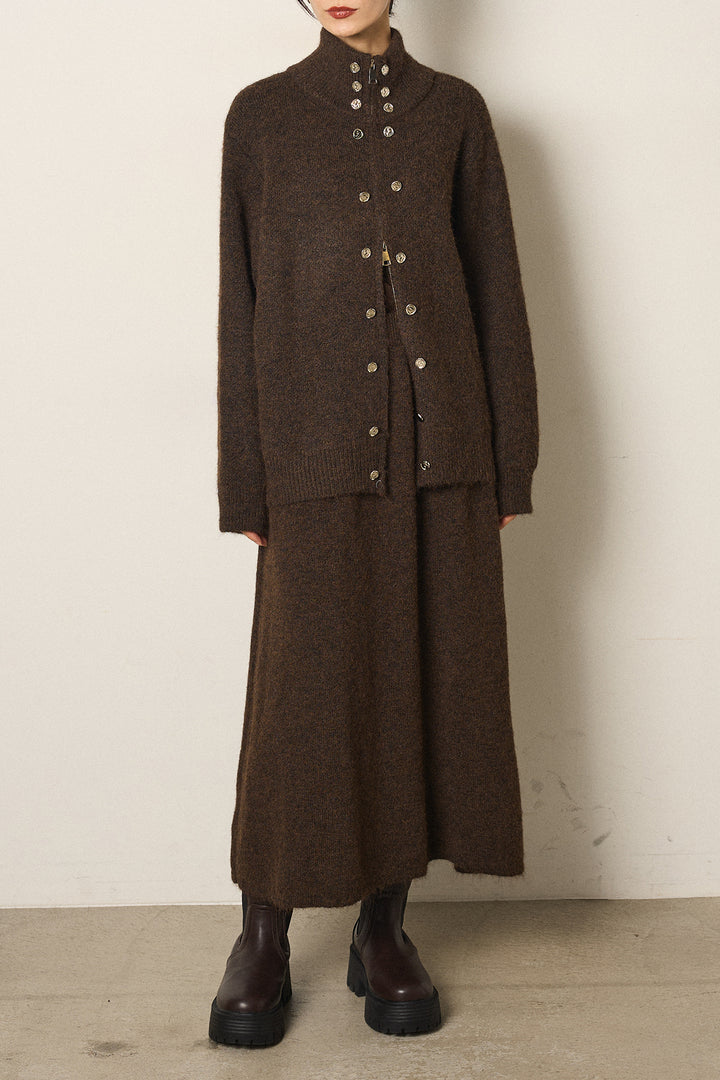 [SET]ハイネックメタルプレートニットスカートSETUP