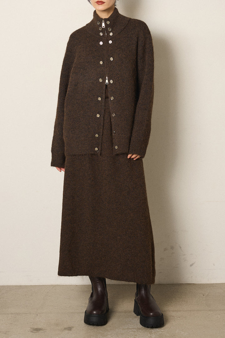 [SET]ハイネックメタルプレートニットスカートSETUP