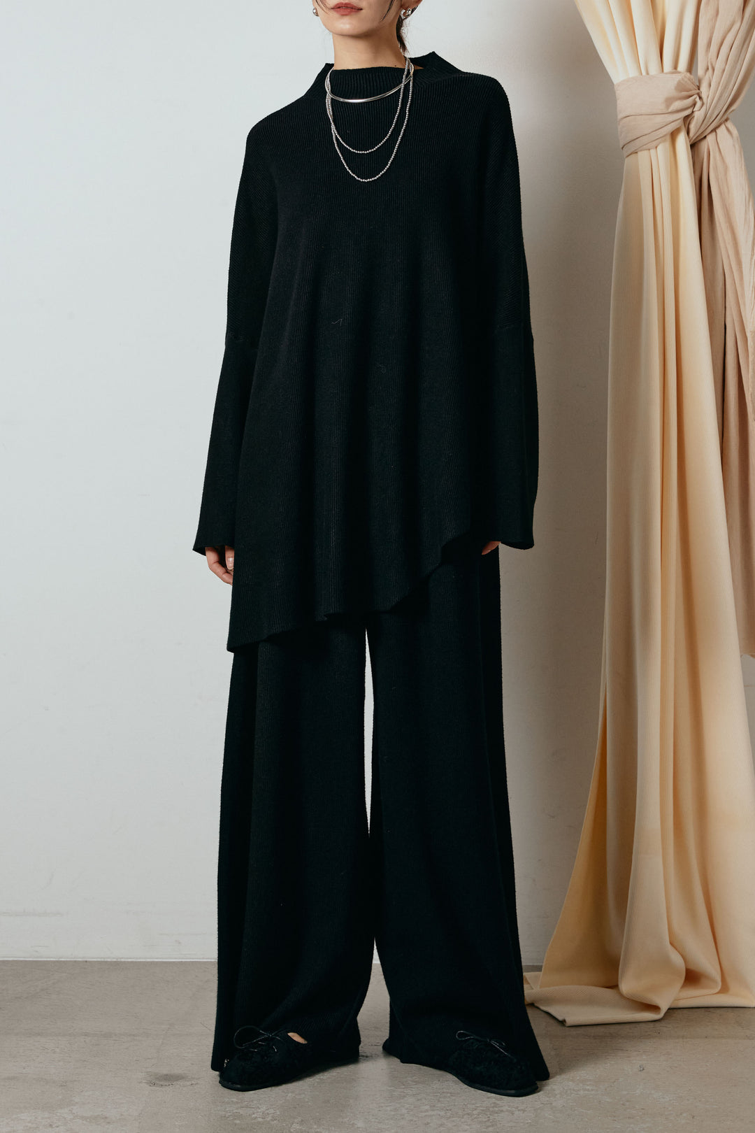 [SET]ポンチョシルエットニットSETUP