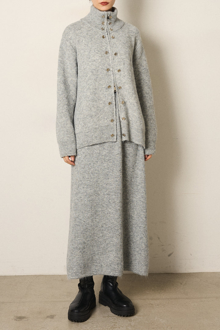 [SET]ハイネックメタルプレートニットスカートSETUP