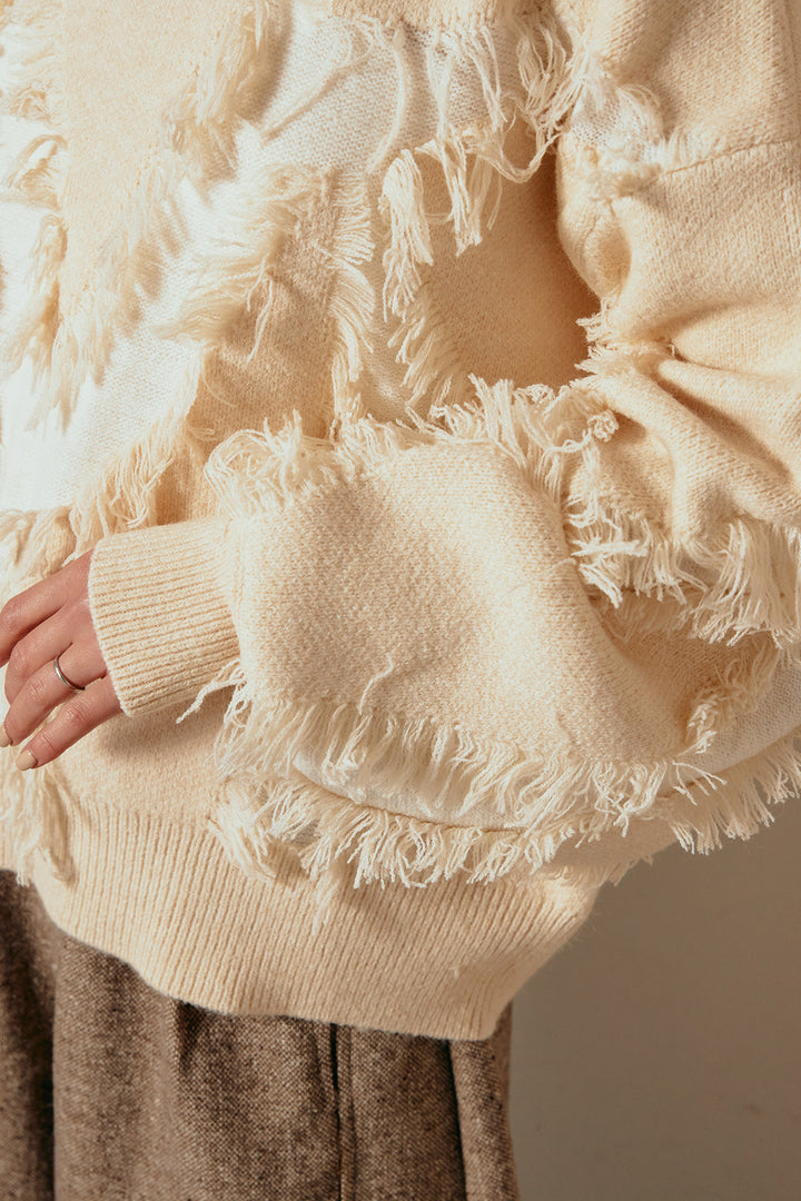 [SET]シャギージャガードニットトップス+アルパカタッチニットタイトスカート(2set)