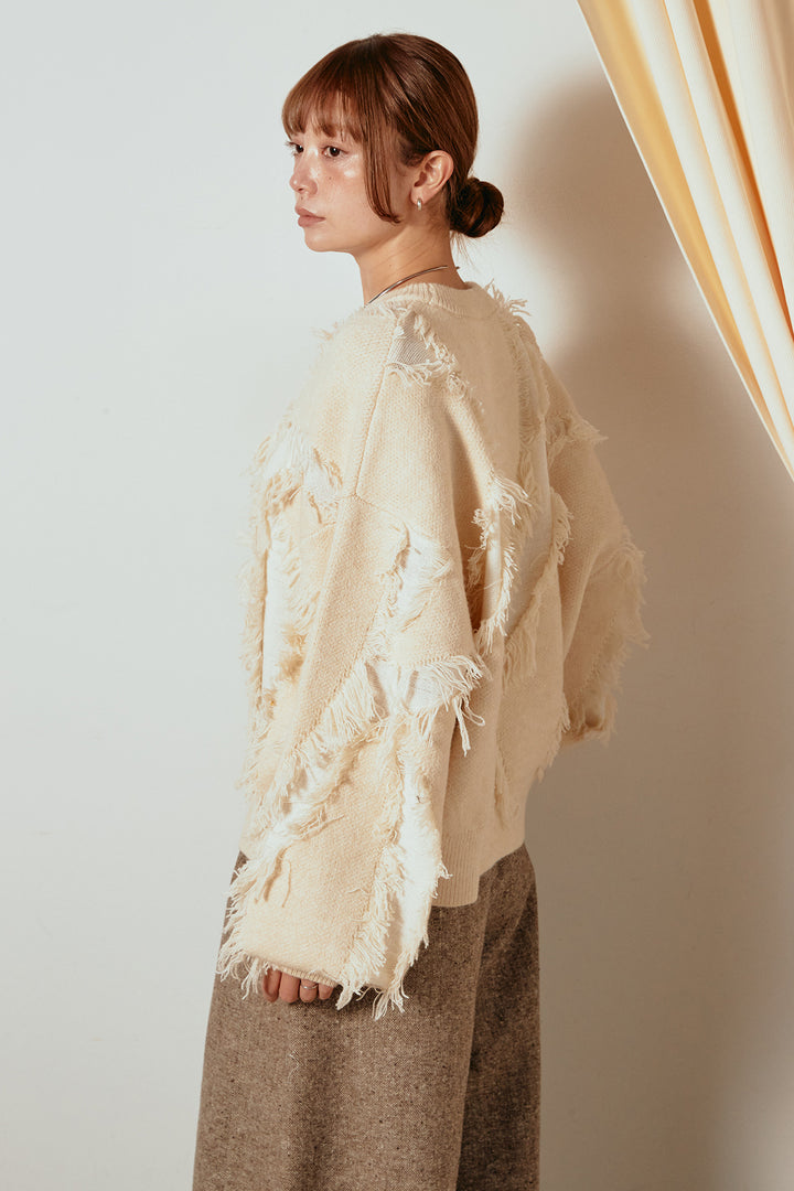 [SET]シャギージャガードニットトップス+アルパカタッチニットタイトスカート(2set)