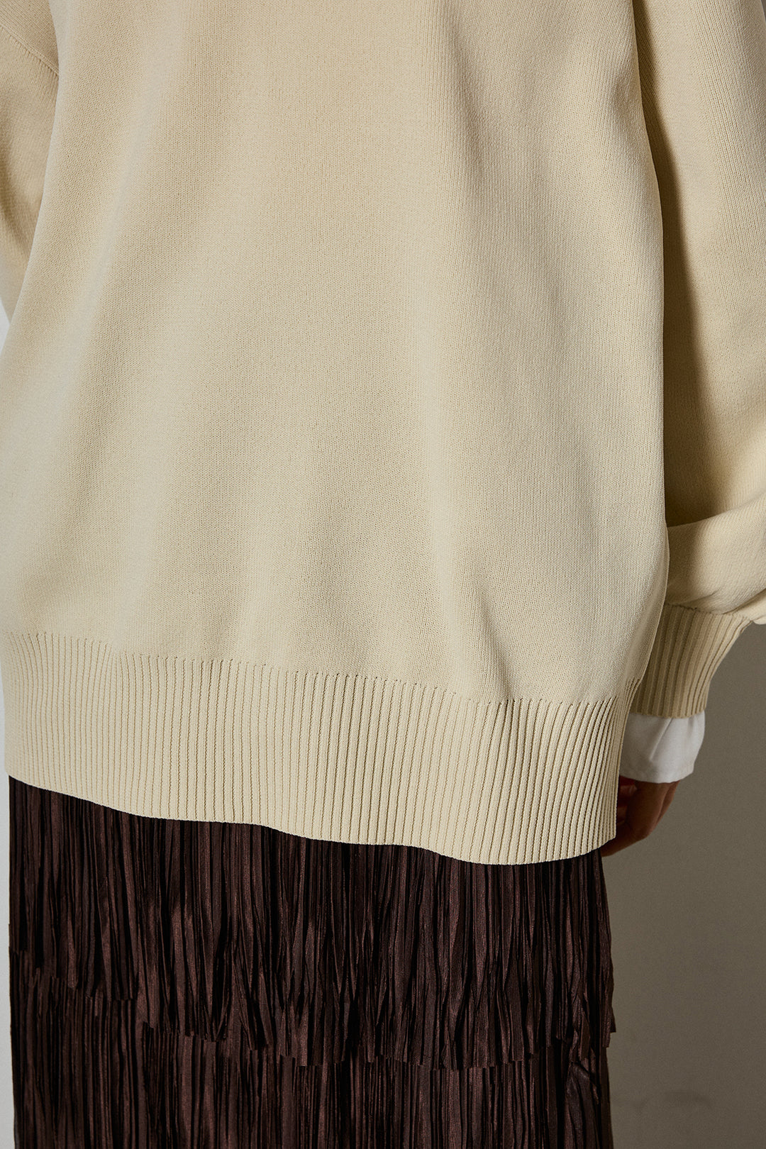 【即納】襟付きポロトップス/ブラウン