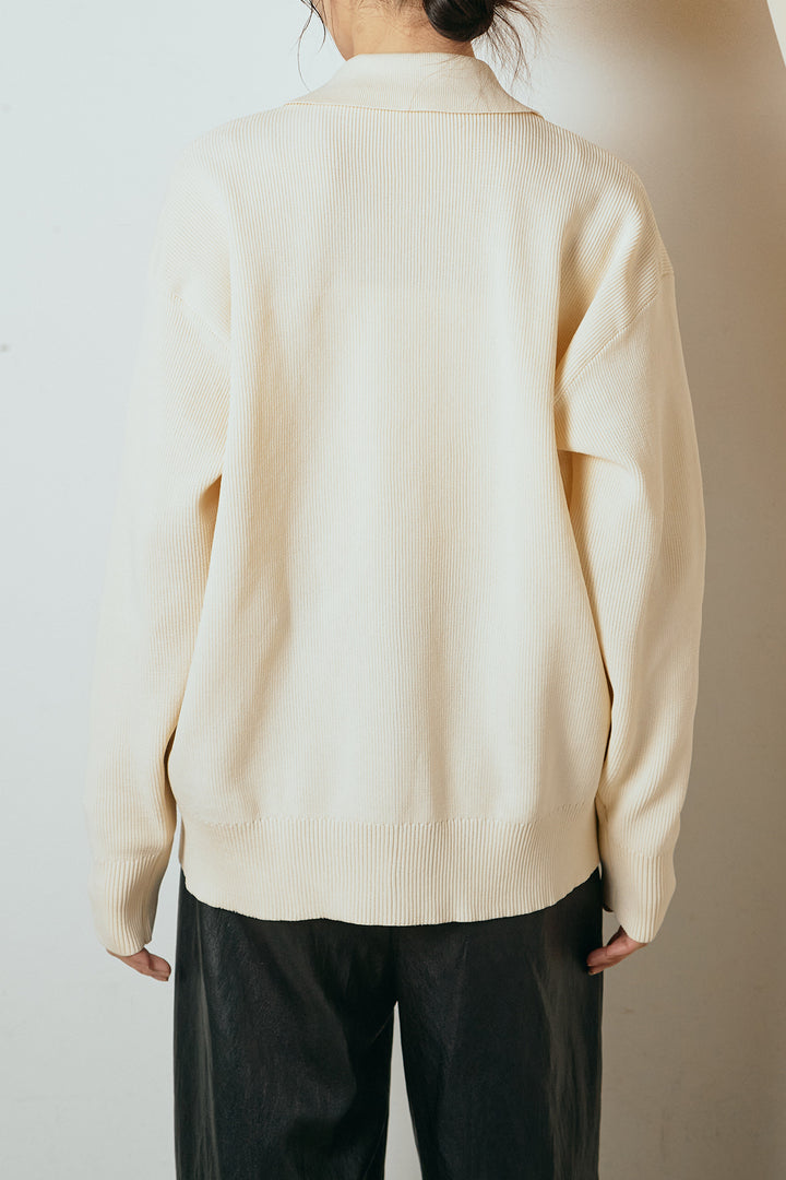 [SET]メタル釦衿付きニットカーディガン+ベルト付きレザーライクタックパンツ(2set)