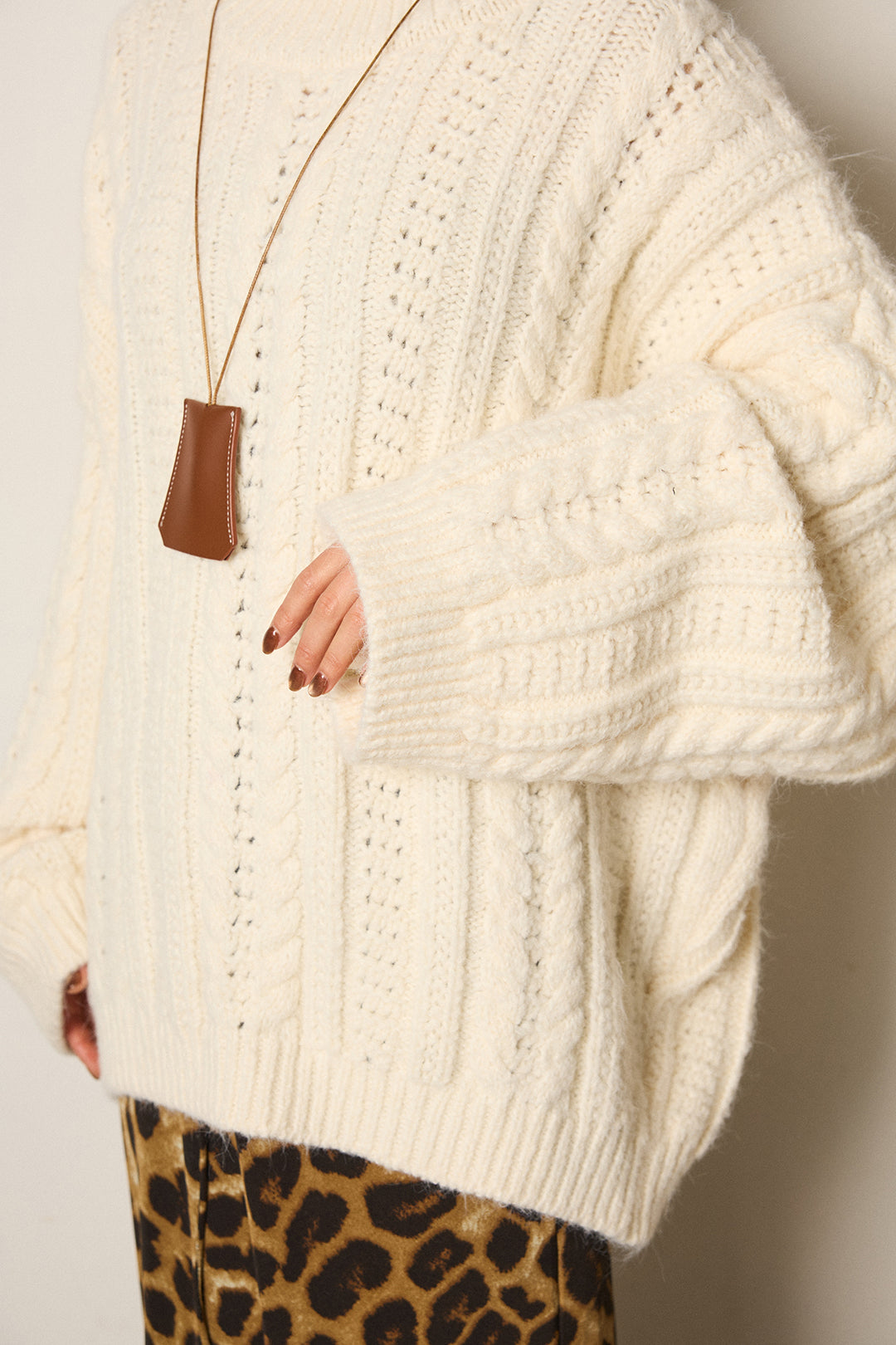 【即納】ハイネックオーバーシルエットニットトップス