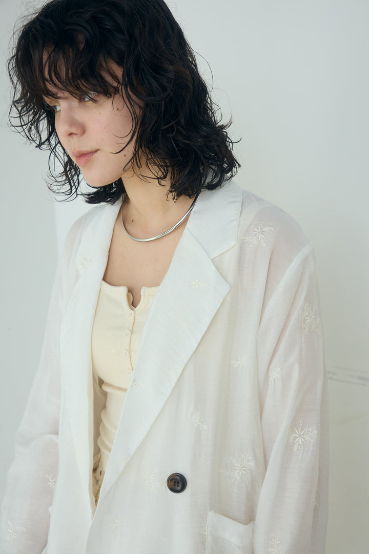 シアー刺繍ダブルジャケット