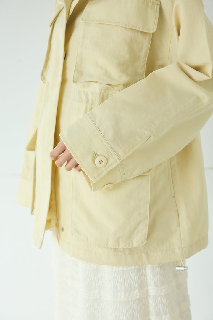 [SET]ナイロンツイルフィールドジャケット+ジャガードカットソータイトスカート(2set)