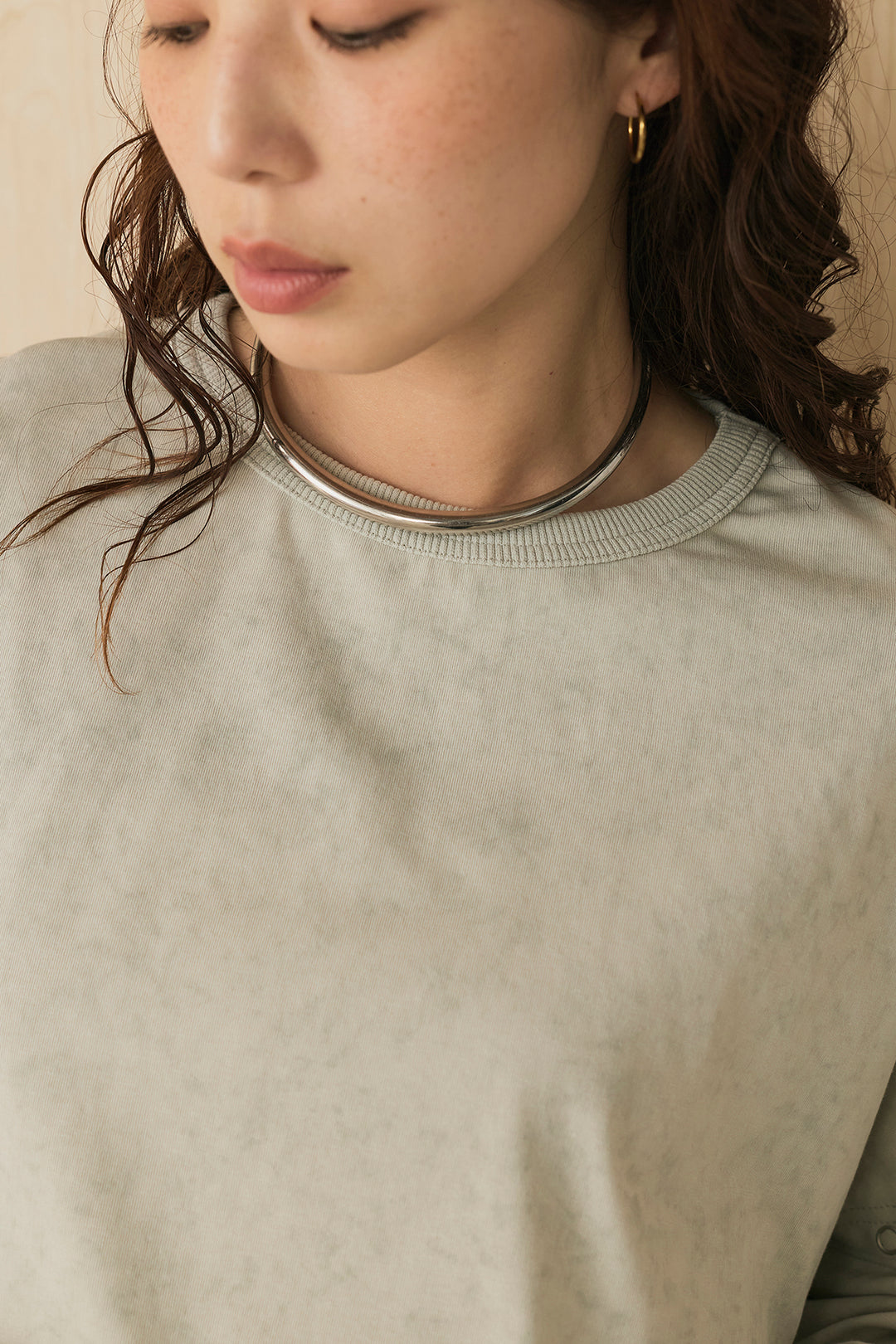 [SET]セパレートフェードTシャツ+ニーサイドタックウエストドロストパンツ(2set)