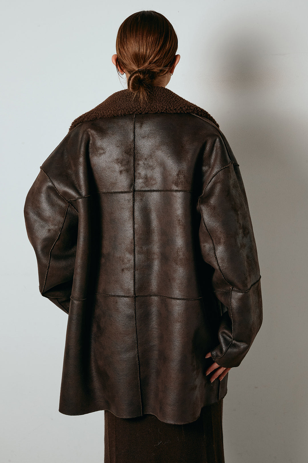 [SET]リバーシブルエコムートンコート+リブナローニットスカート(2set)