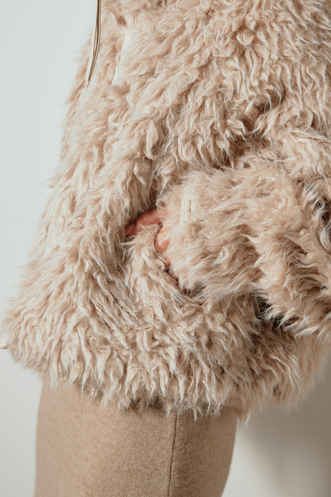 [SET]ミックスシープファースタンドブルゾン+前後2wayグレンチェック柄スカーチョサロペット(2set)