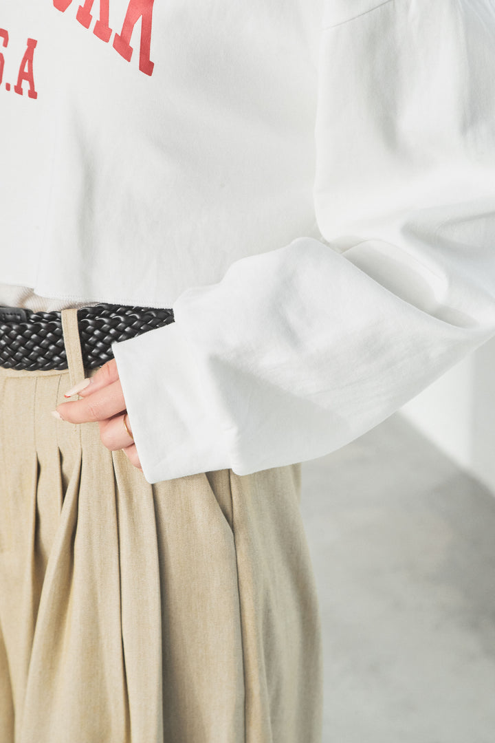 ニューヨークロゴショート丈プルオーバー/ブラック