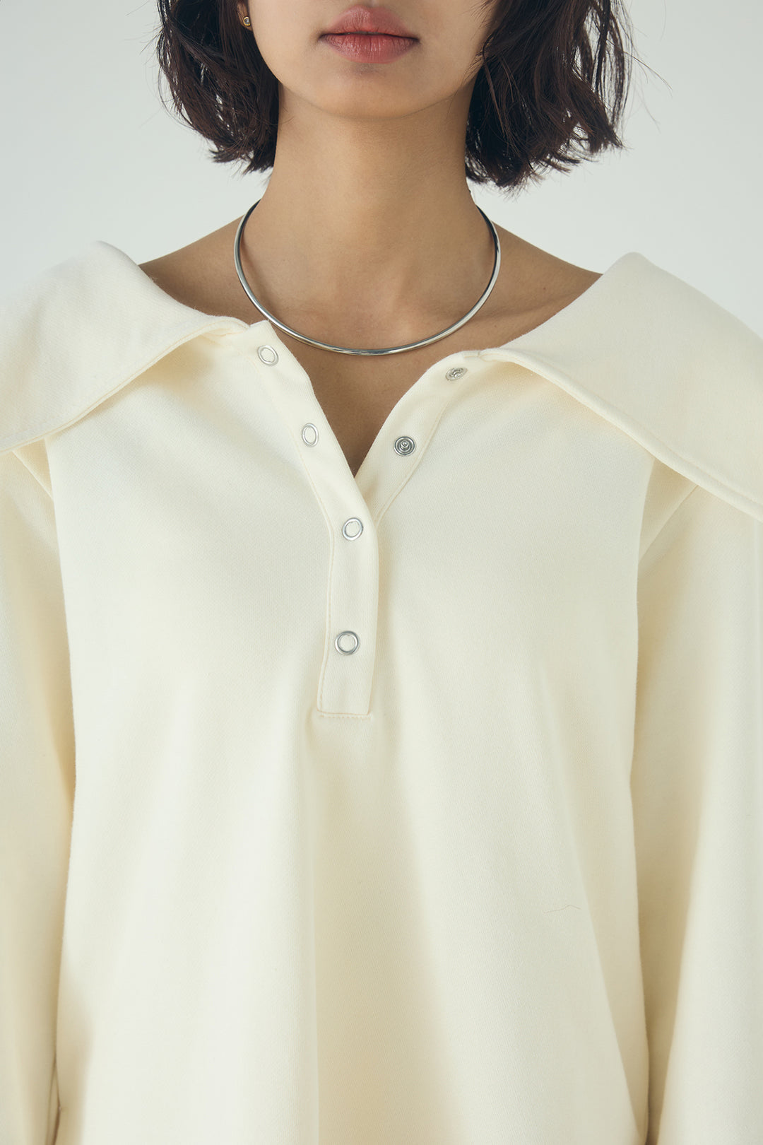 ビッグカラー2WAYスウェットトップス