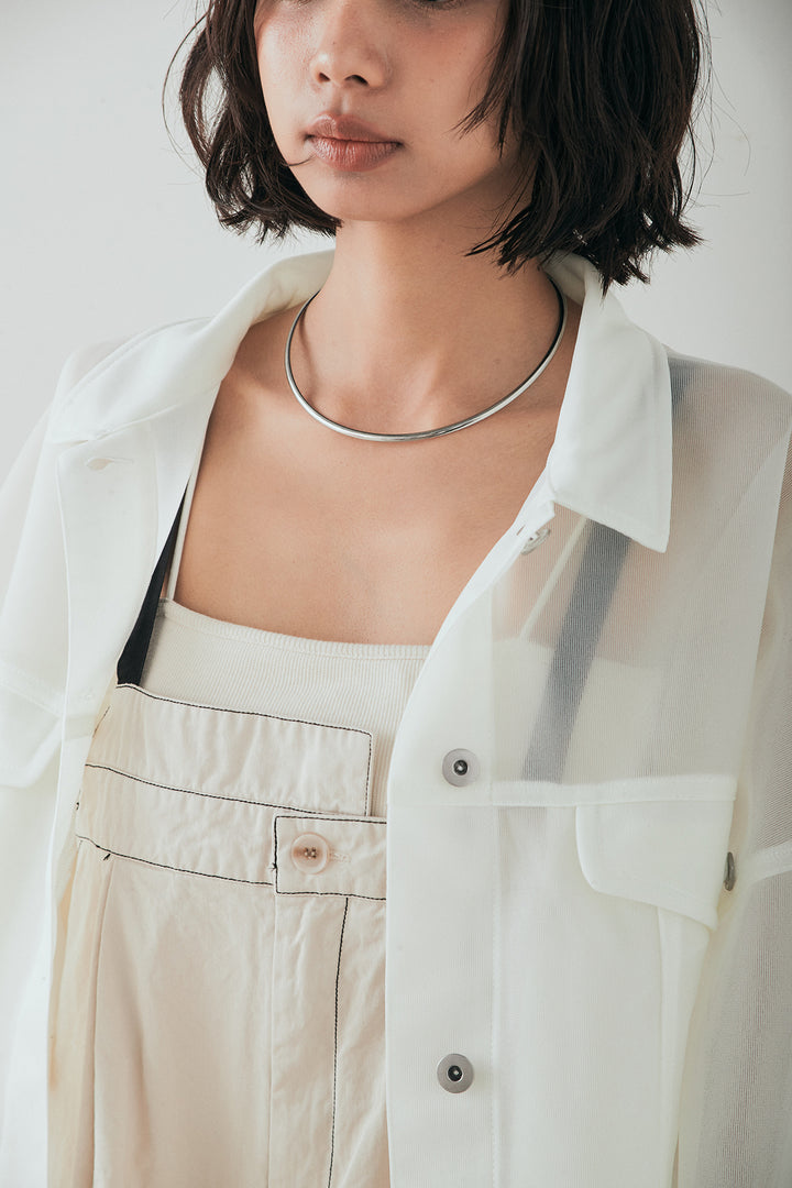 [SET]シアーダンボールサイドドロストジャケット+綿ツイルアシメサロペット(2set)