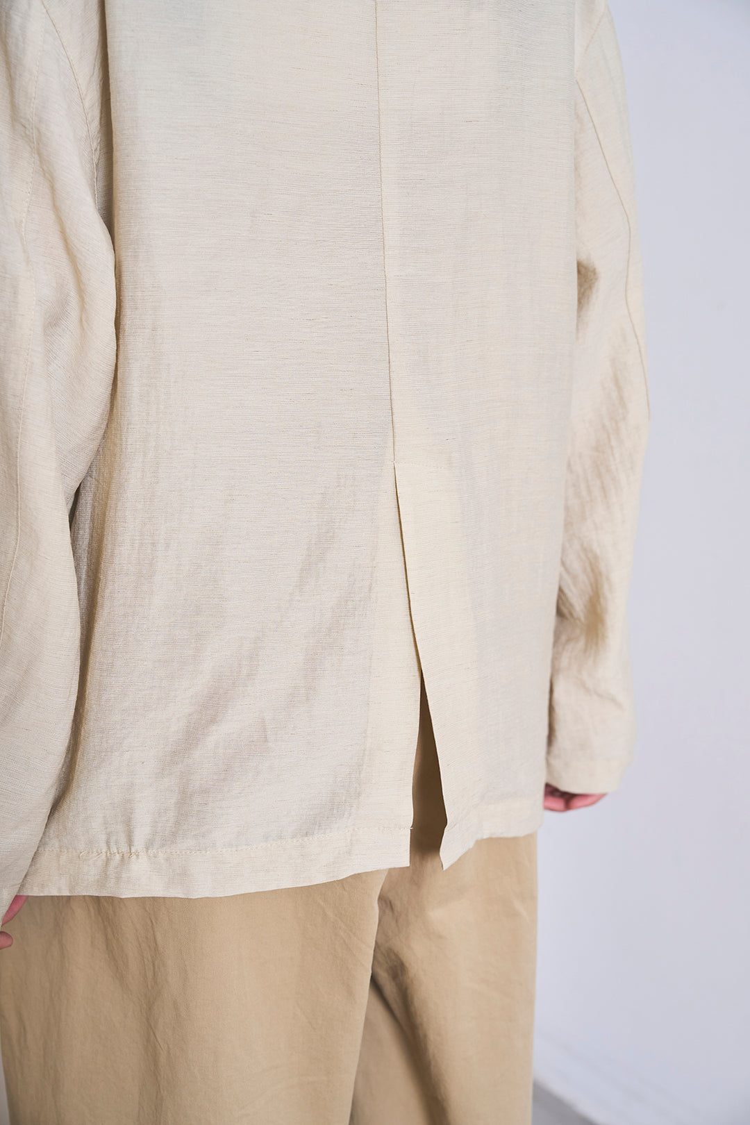 [SET]リネンブレンドテーラードシアージャケット+綿ツイルアシメサロペット(2set)