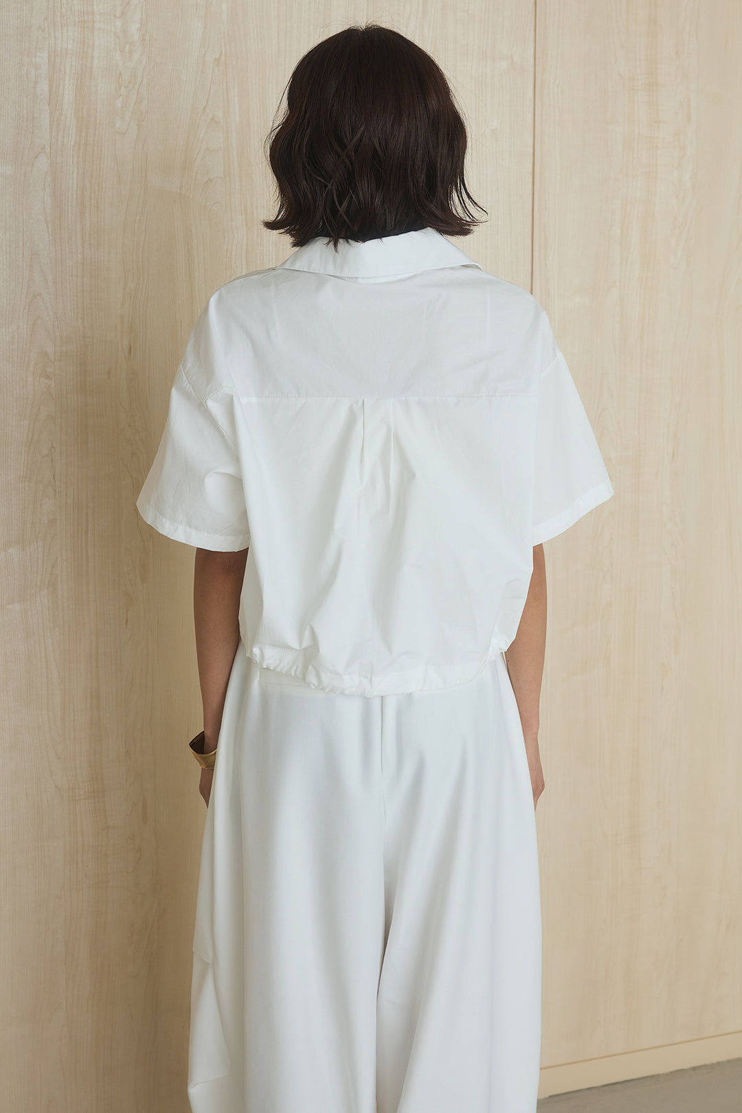 【即納】フロントテープ刺繍ウエストドロストシャツ