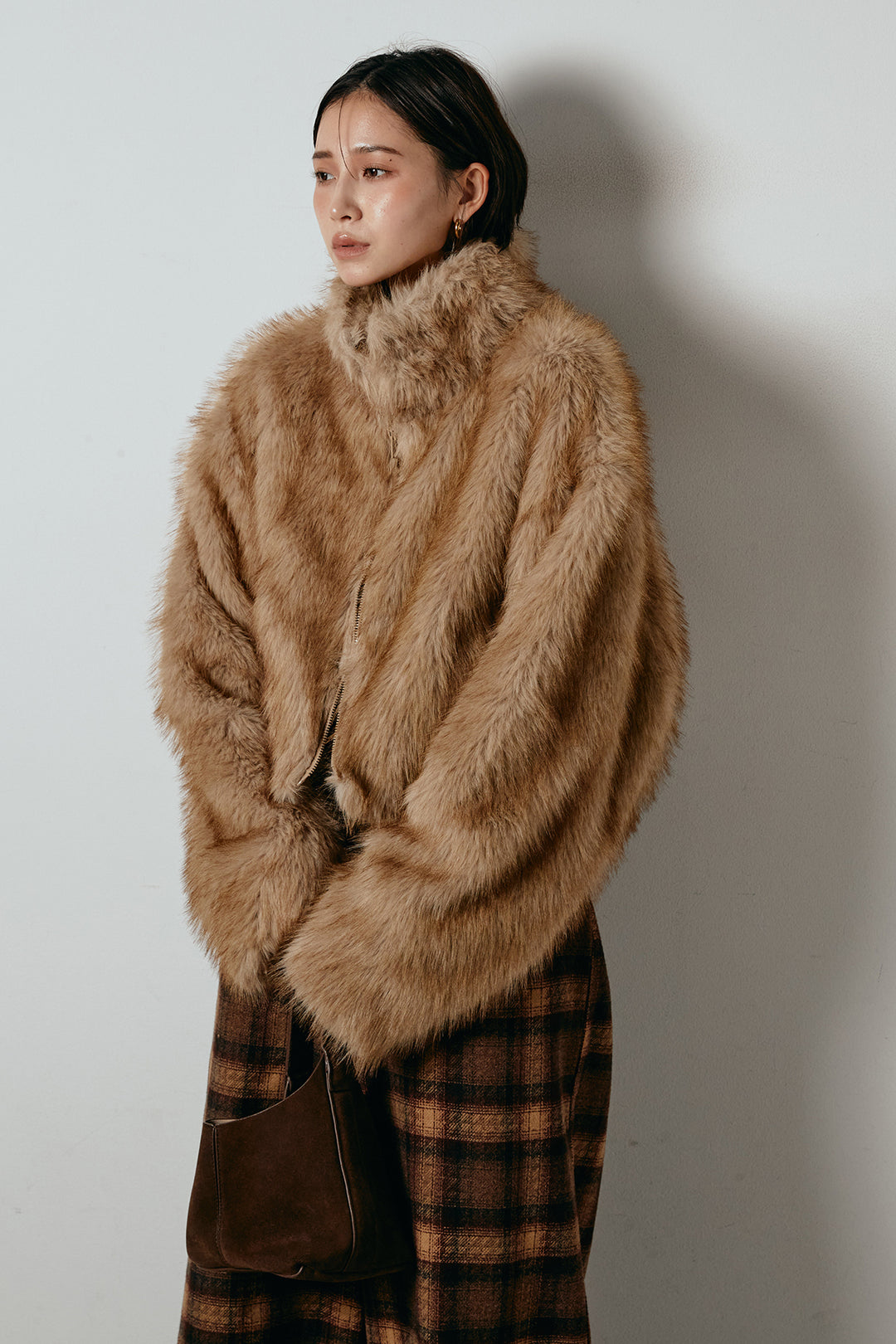 エコファーショート丈ブルゾン