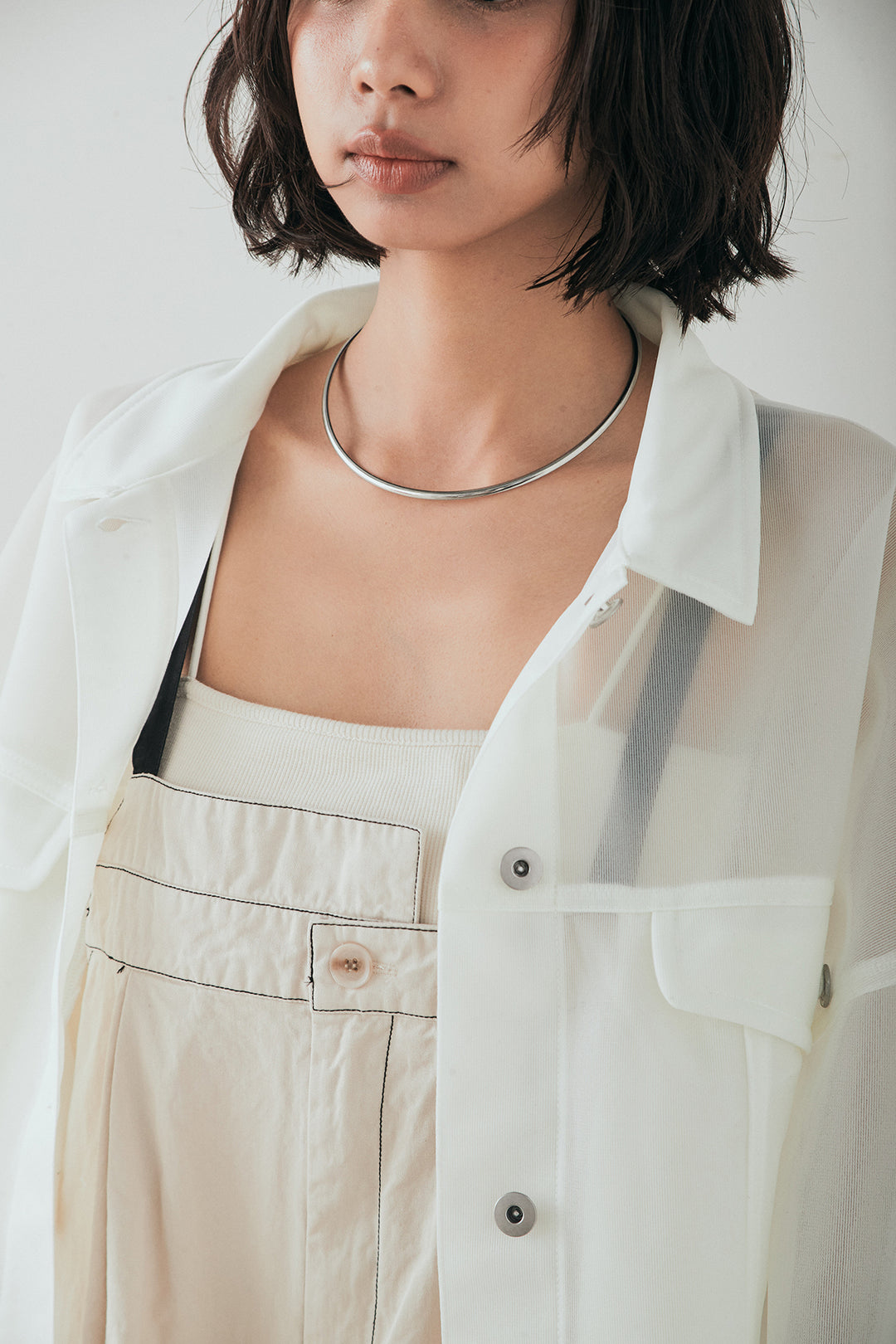 [SET]シアーダンボールサイドドロストジャケット+紐ベルト付きかすれ柄ワイドスラックス(2set)