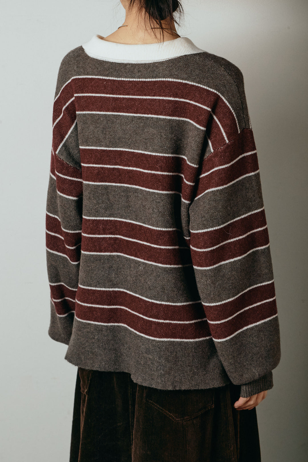 【即納】ラガーニットボーダーポロプルオーバー