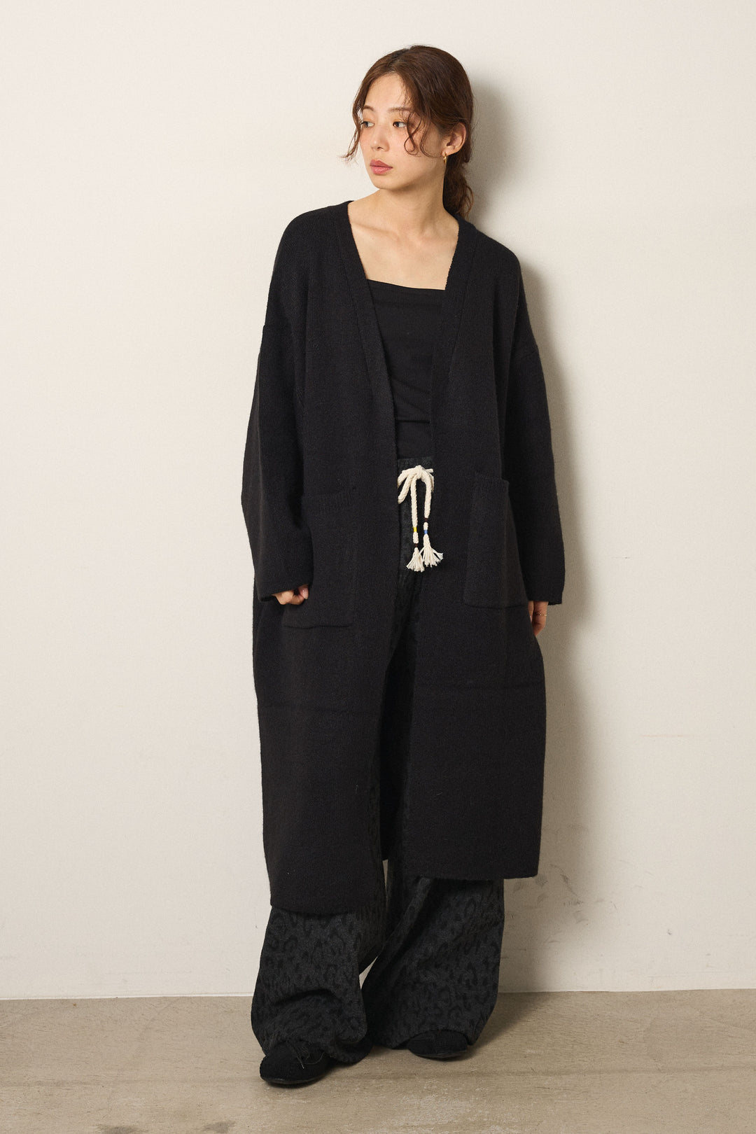 ケープレイヤードロングカーディガン