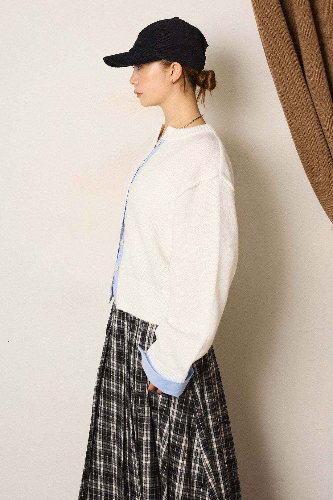 【即納】シャツドッキングニットカーディガン