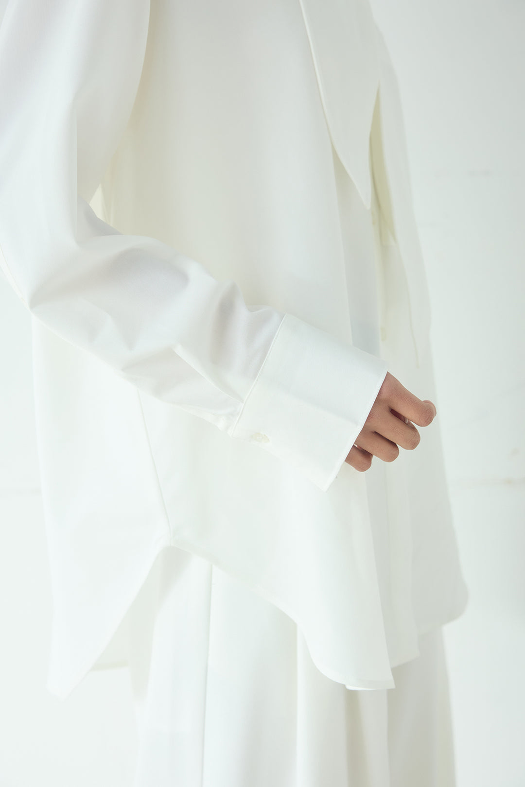 [SET]無地タイ付フーディーBIGシャツ+サイドベルトタック入りスラックス(2set)