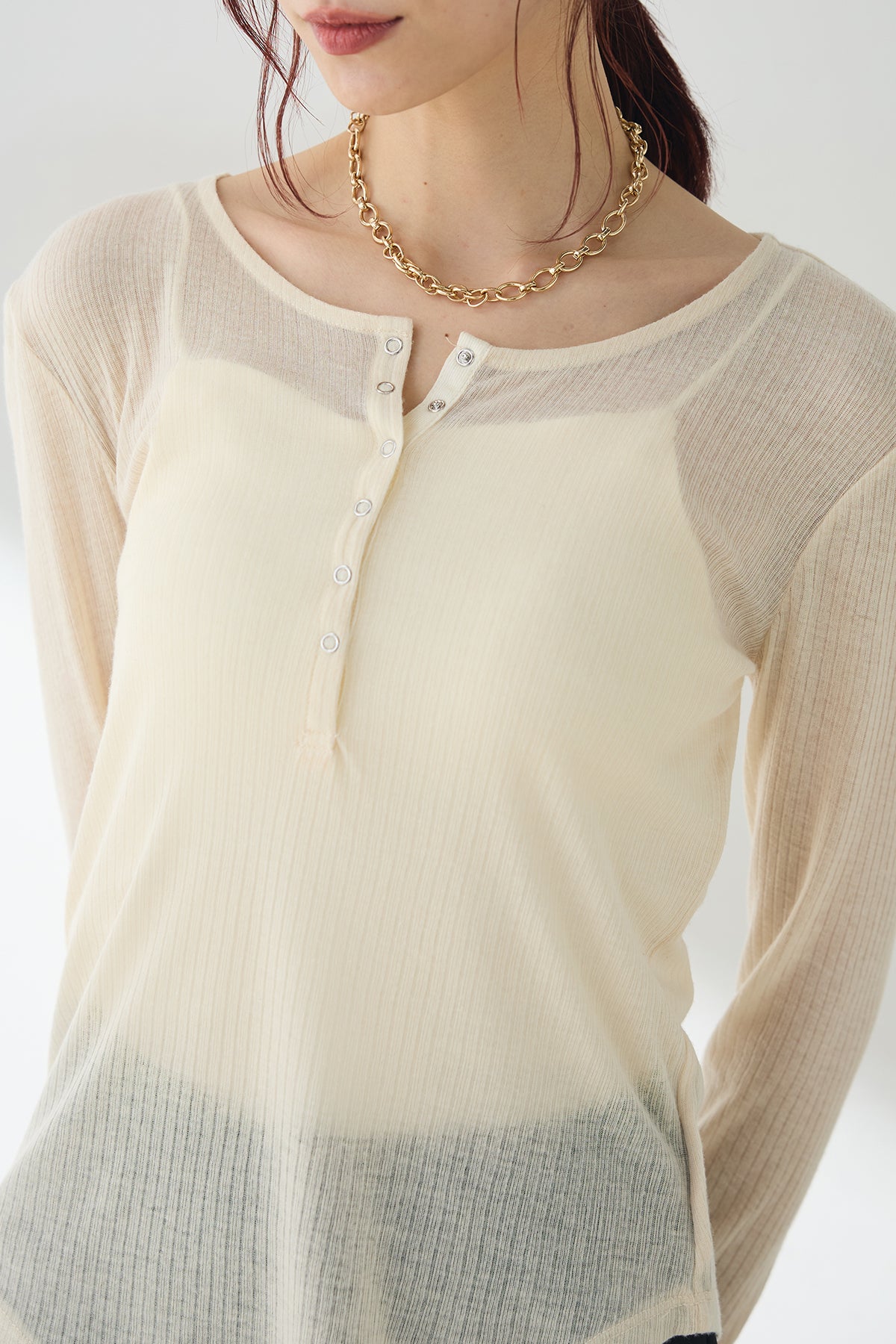 シアーテレコヘンリーネックプルオーバー 2枚セット 追加2》シアーテレコヘンリーネックプルオーバー（Tシャツ／カットソー