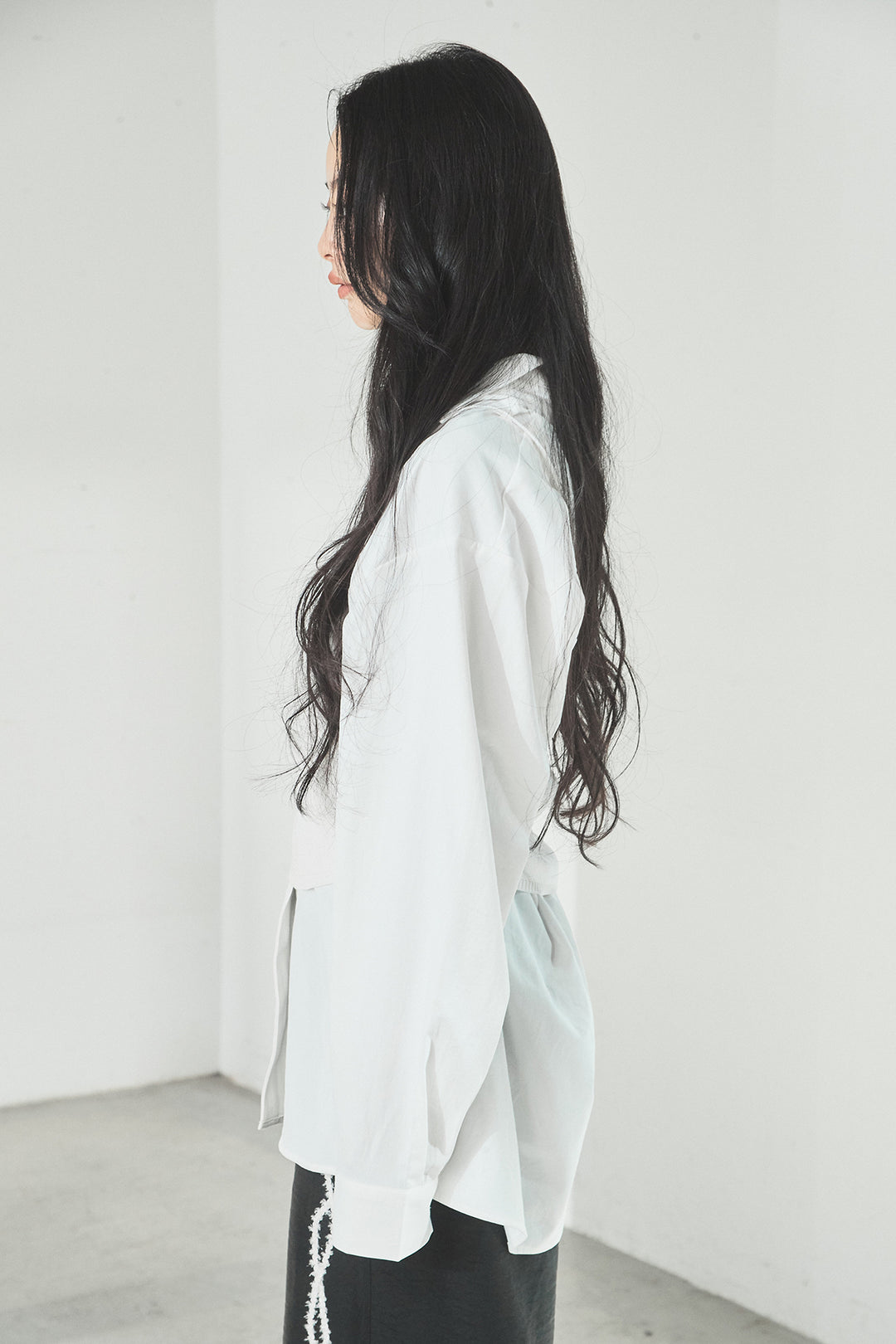 [SET]ニットキャミ付きシャツ+刺繡テープラインパンツ(2set)