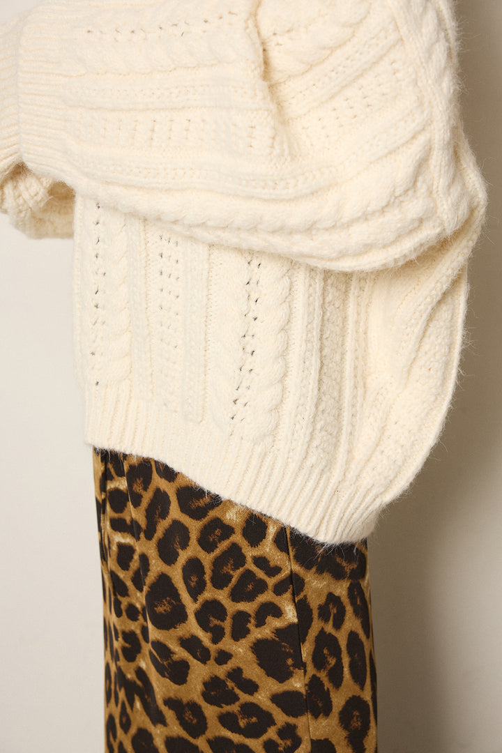 【即納】ハイネックオーバーシルエットニットトップス