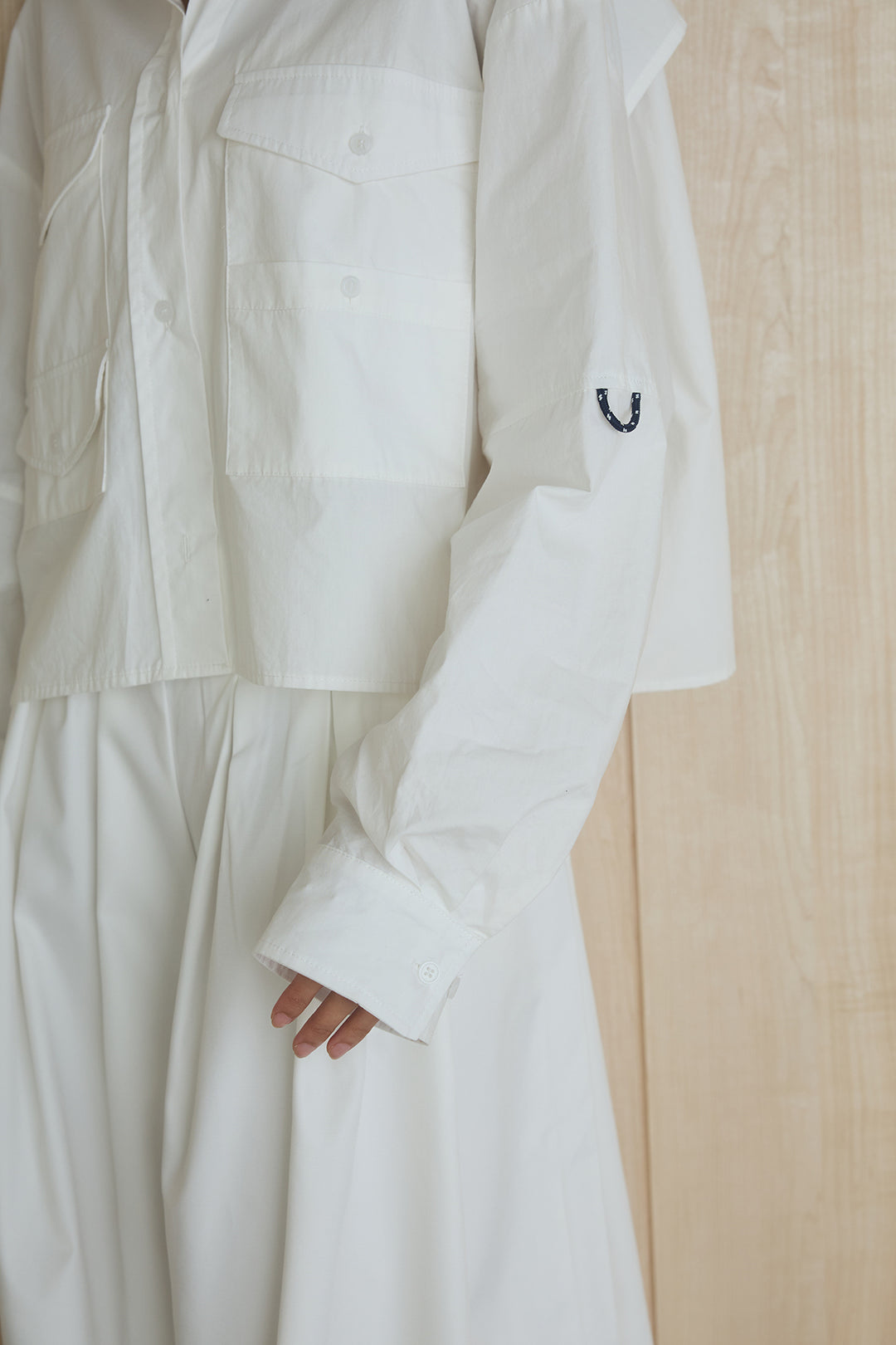 [SET]ビッグポケットシャツ+裾絞りワイドパンツ(2set)