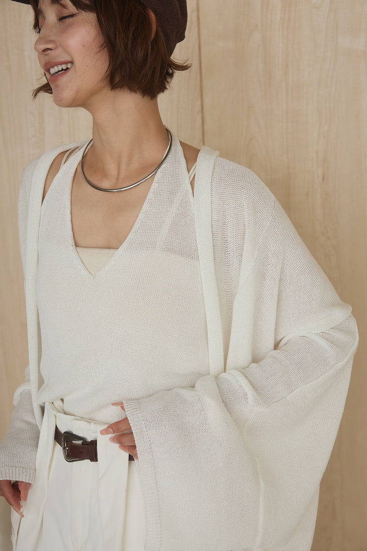 [SET]オーバードルマンカーディガン+ベルトループデザインハイウエストタックパンツ(2set)