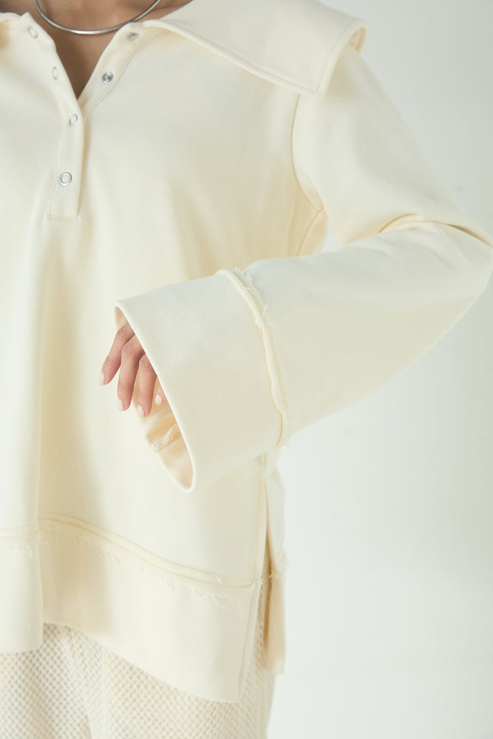 ビッグカラー2WAYスウェットトップス