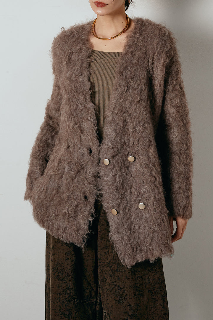 ウェーブシャギーニットジャケット