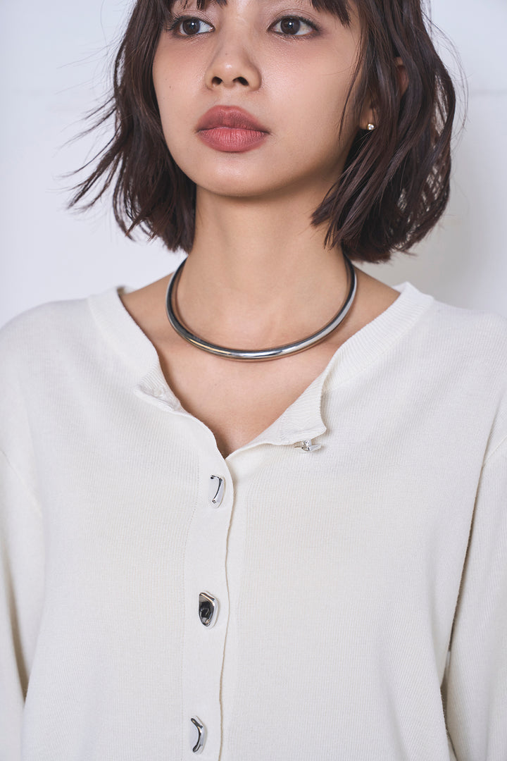 [SET]リサイクルポリニュアンス釦カーデ+撥水加工ナイロンスカート(2set)