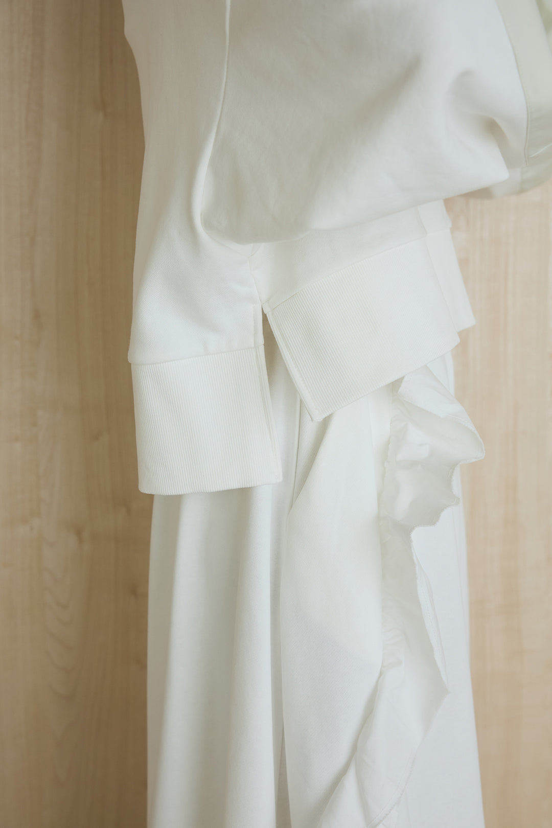 [SET]アームパッチスウェットプルオーバー+ビッグフリルスウェットロングスカート(2set)