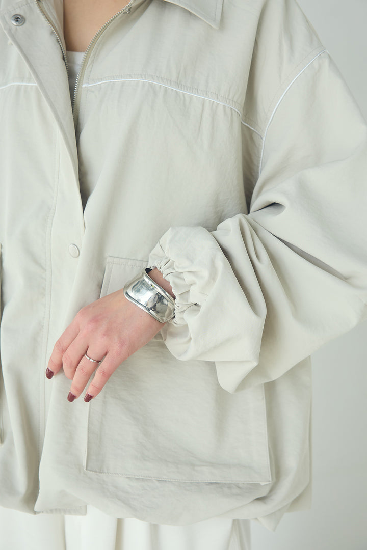 [SET]合繊ツイルバルーンジャケット+タータンチェック柄フロントデザインスカート(2set)