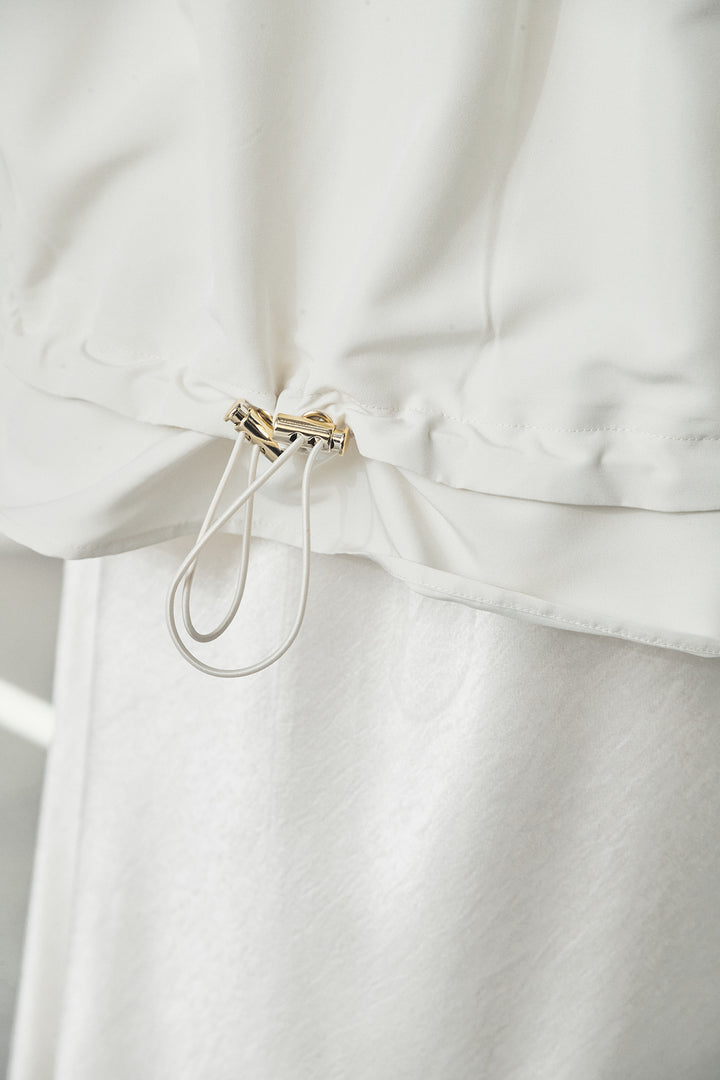 異素材ドッキングケーブルニット