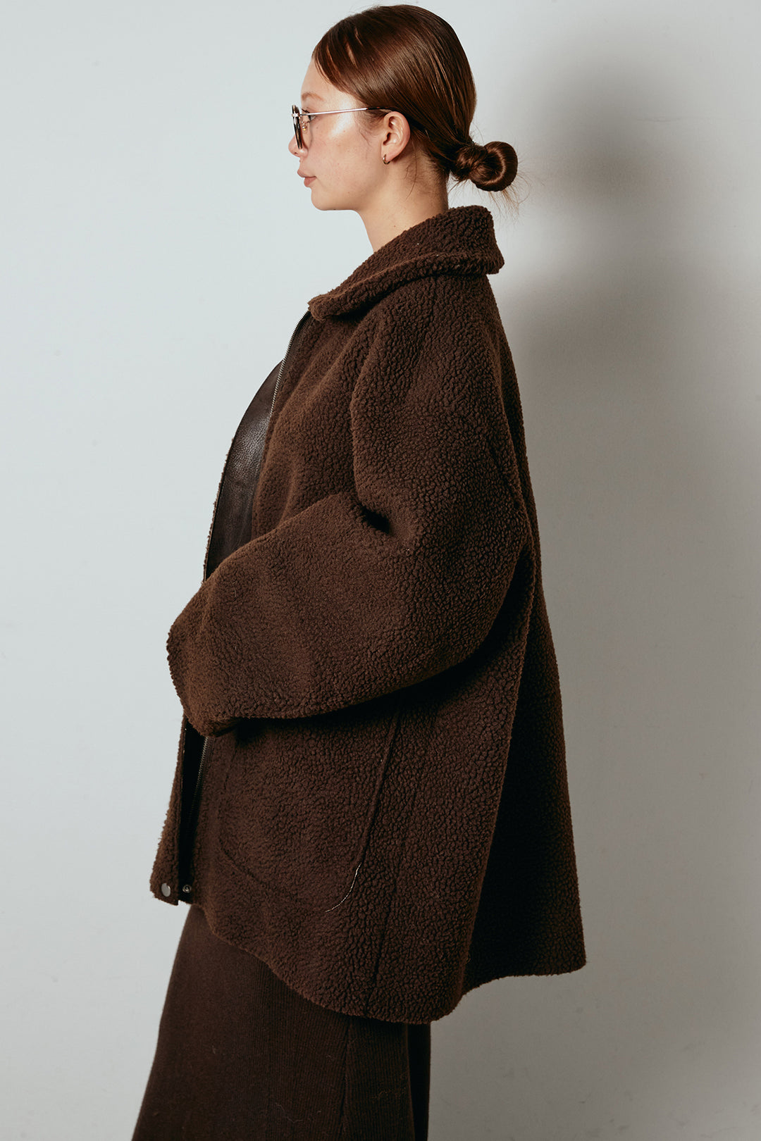 [SET]リバーシブルエコムートンコート+リブナローニットスカート(2set)