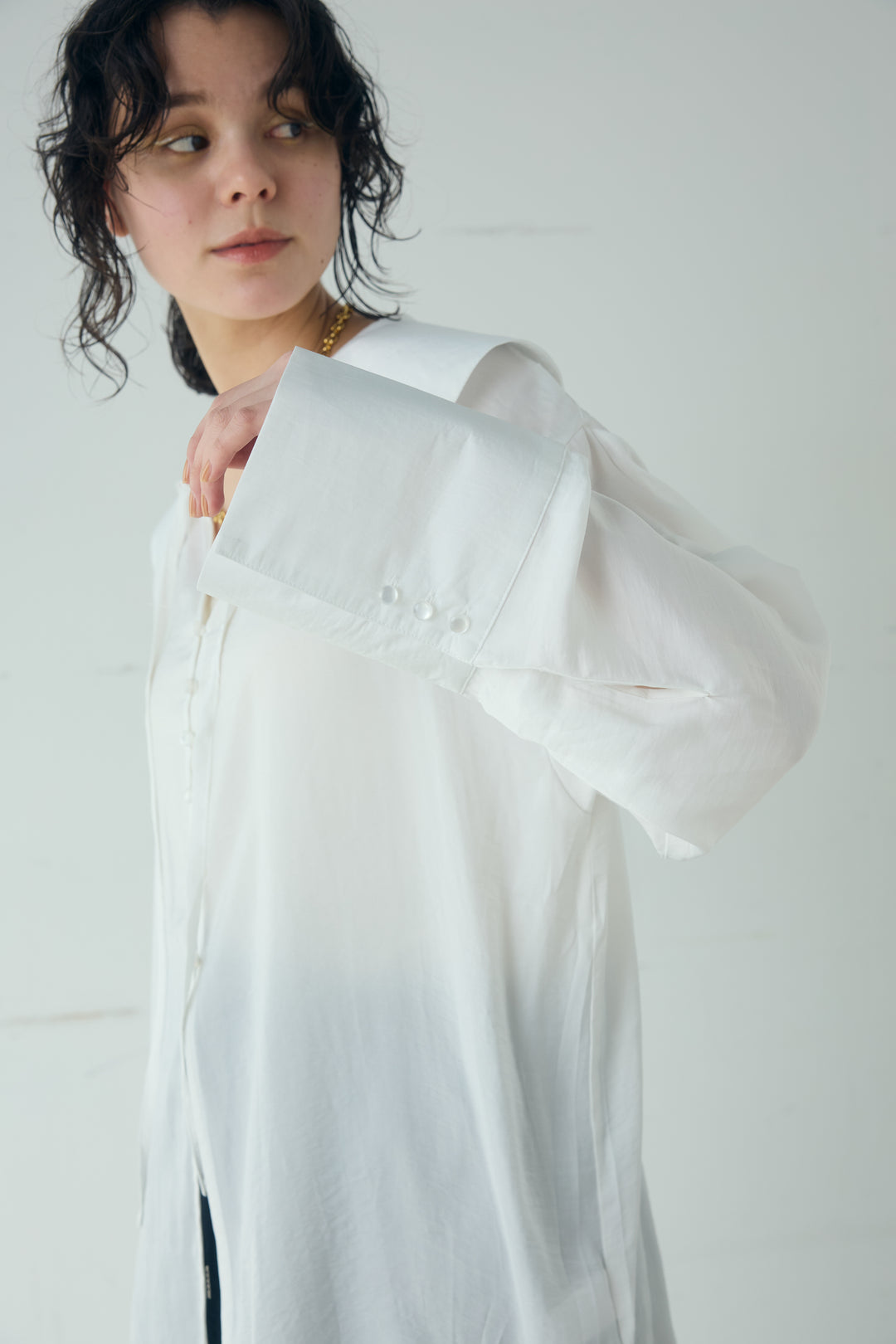 ポリエステルレーヨンセーラーカラーシャツ